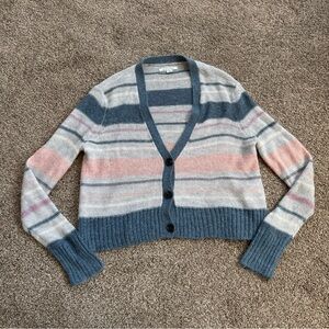 American Eagle Womens MediumV-Neck Button Cardigan Striped Sweater EUC